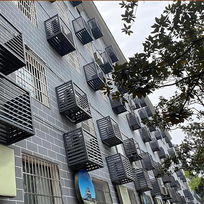 Split Air Conditioner Fence Privacy Screen 4 Panel, Aluminum Air Conditioner - Image 4