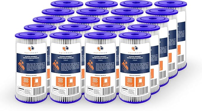 Aquaboon 5 Micron Pleated Sediment Water Filter 10 x 4.5 Cartridge by Aquaboon