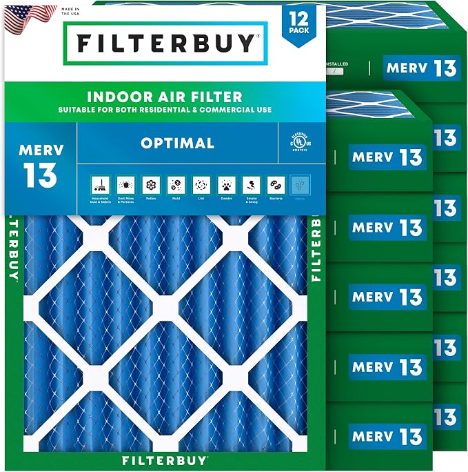 Filterbuy 20x23x4 Air Filter MERV 13 Optimal Smoke & Allergy Defense, by Filterbuy