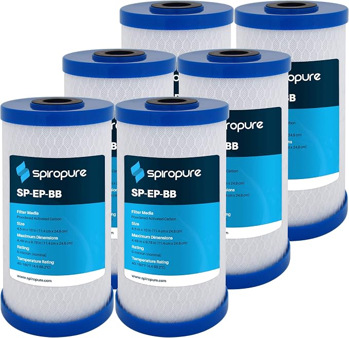SpiroPure 10x4.5 5 Micron Carbon Block Filter EP-BB CB-45-1005 by SpiroPure