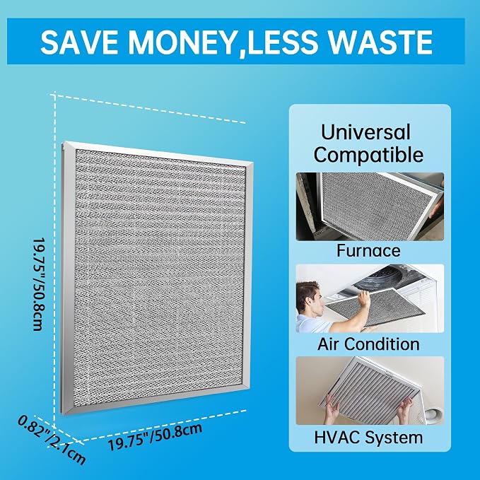 UBeesize 19.75x19.75x0.82 Inch Reusable Air Filter - Image 4