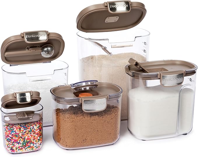 ProKeeper+ Airtight Food Storage Container Set – Clear Plastic Flour and Sugar - Image 2