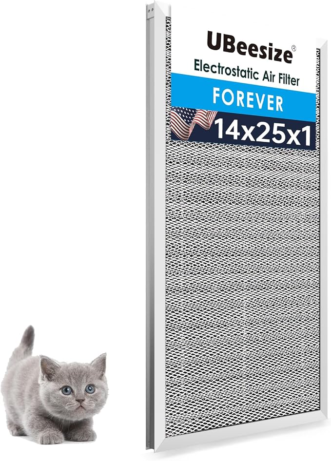 UBeesize 14x25x1 Reusable Electrostatic Air Filter HVAC AC Furnace Filter by UBeesize