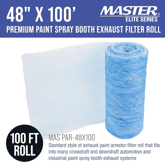 Master Airbrush Elite Paint Spray Booth Exhaust Filter Roll 48" x 100' - Image 2