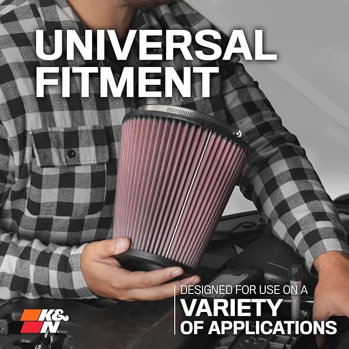 K&N High-Flow Original Lifetime Universal Clamp-On Air Filter: High Performance - Image 8