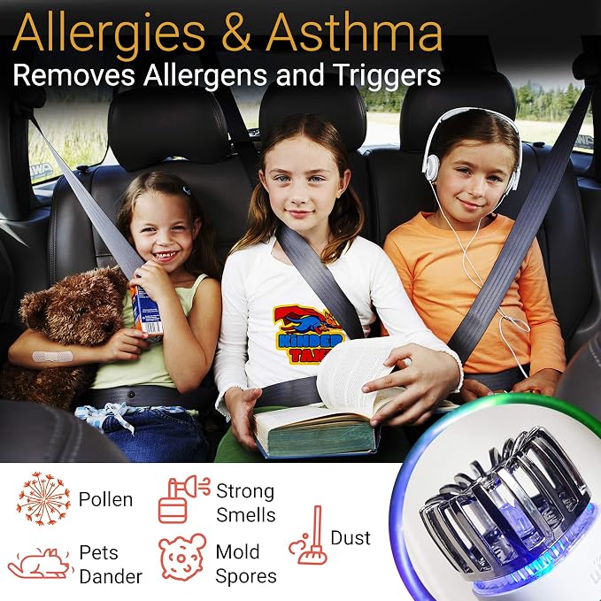 Car Air Purifier Ionizer - 12V Plug-in Ionic Anti-Microbial Car Deodorizer - - Image 3