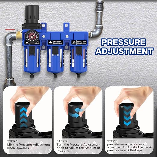 Three Stage Air Drying System, 3/8" NPT Air Compressor Filter Dryer, Air Dryer - Image 4