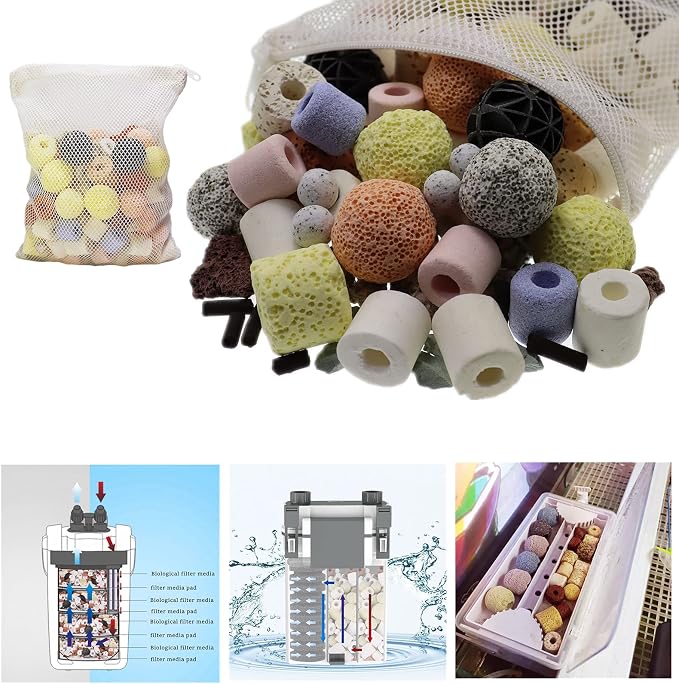 Aquarium Filter Media 15-in-1 Mineral Balls & Ceramic Rings - 1000g - Image 5