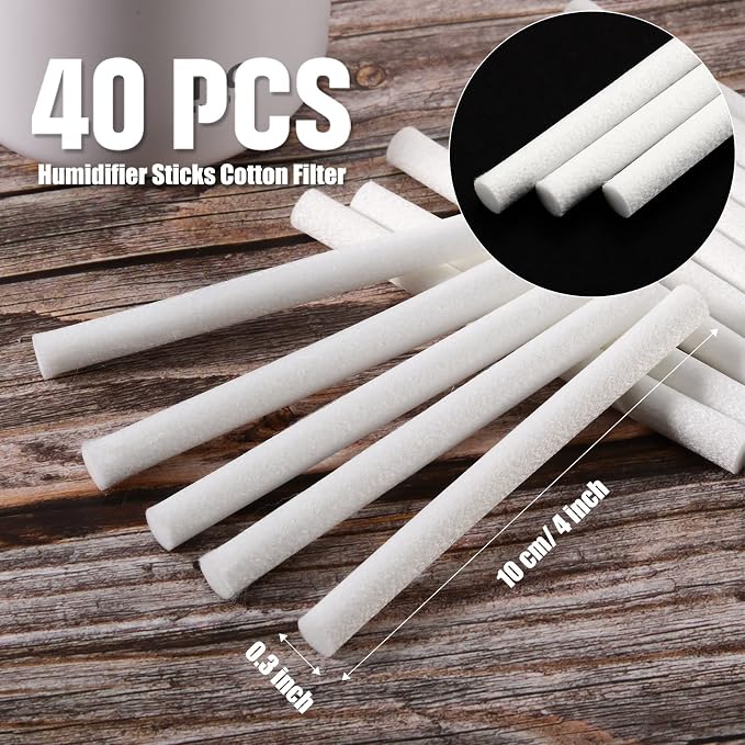 40 Pieces Humidifier Filter Cotton Refill Travel Mini Humidifier Filters Sticks - Image 2