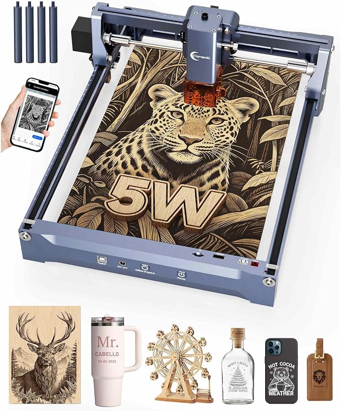 Laser Engraver, Carverall K15 Pro 5W Laser Engraving Machine by ReliableQualityPerformance