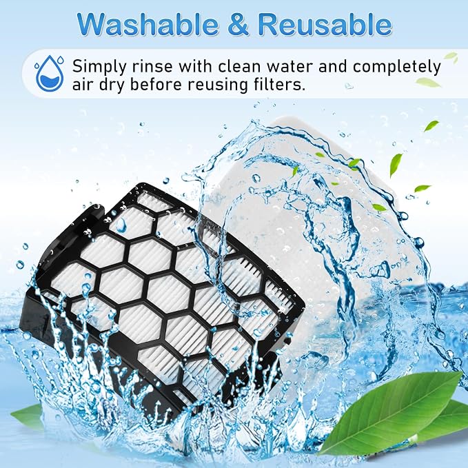 Replacement Filters for Shark UV850 UV900 Vacuum, 2 HEPA + 6 Foam & Felt Filters - Image 5