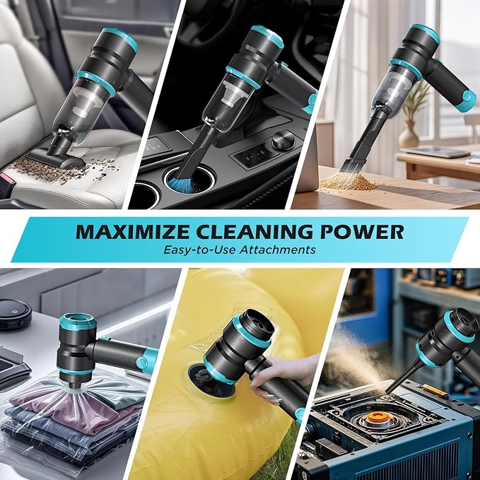 Handheld Car Vacuum with 15000PA Power, 4 in 1 Powerful Cordless Vacuum Cleaner - Image 4