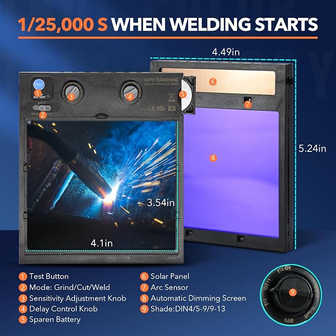 TRQWH Welding Lens Auto Darkening - Image 2