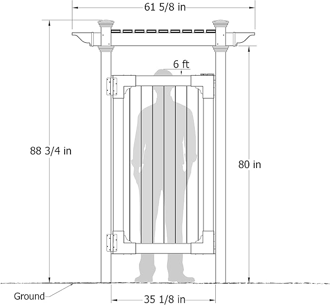 Zippity Outdoor Products Hampton Shower Enclosure - 89"H x 62"W x 47"L White Vinyl Privacy Kit with Door for Pool & Beach, Model ZP19009