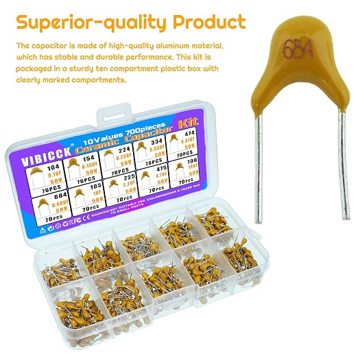 10 Type Values 700pcs Ceramic Capacitor Assortment kit Packaged - Image 3