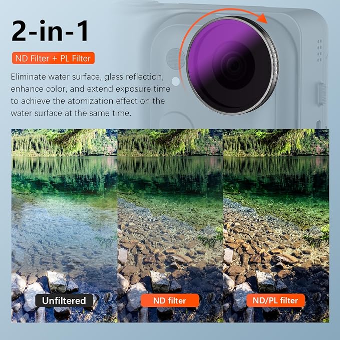 AMAZEAR ND/PL Filters Set for Insta360 GO Ultra Accessories, Insta 360 Go-Ultra - Image 3