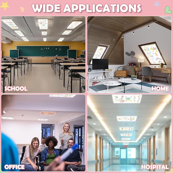 6Pcs Fluorescent Light Covers for Classroom Ceiling Lights, 4 x 2 Feet - Image 8