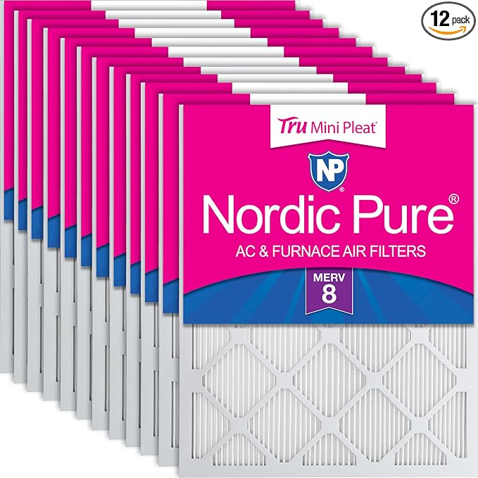 Nordic Pure 20x24x1 Tru Mini Pleat MERV 8 AC Furnace Air Filters by NordicPure