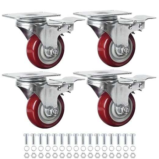 Finnhomy 3 Inch Caster Wheels Set of 4 by Finnhomy