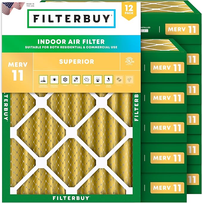 Filterbuy 14x20x4 Air Filter MERV 11 Superior Pet & Allergy Defense, by Filterbuy