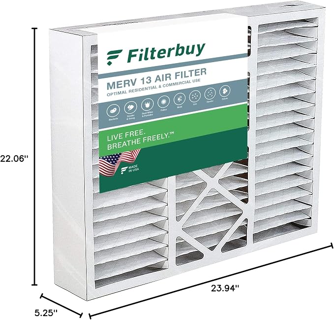Filterbuy 22x24x5 Air Filter MERV 13 Optimal Smoke & Allergy Defense, - Image 10