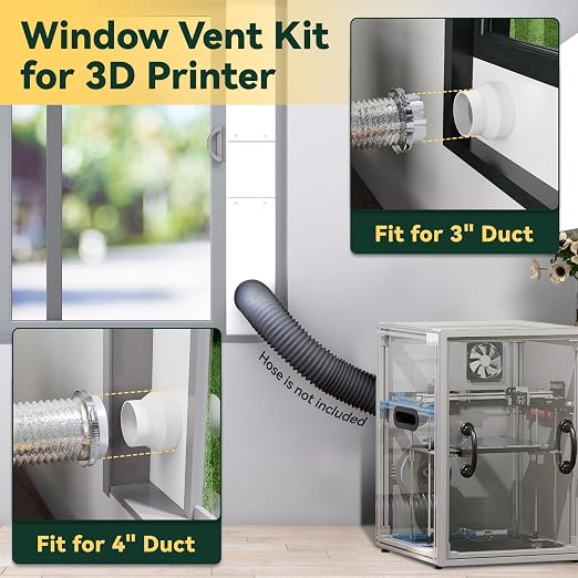 Flehomo Window Vent Kit for 3" and 4" Diameter Hose, Include Vent Cover - Image 7