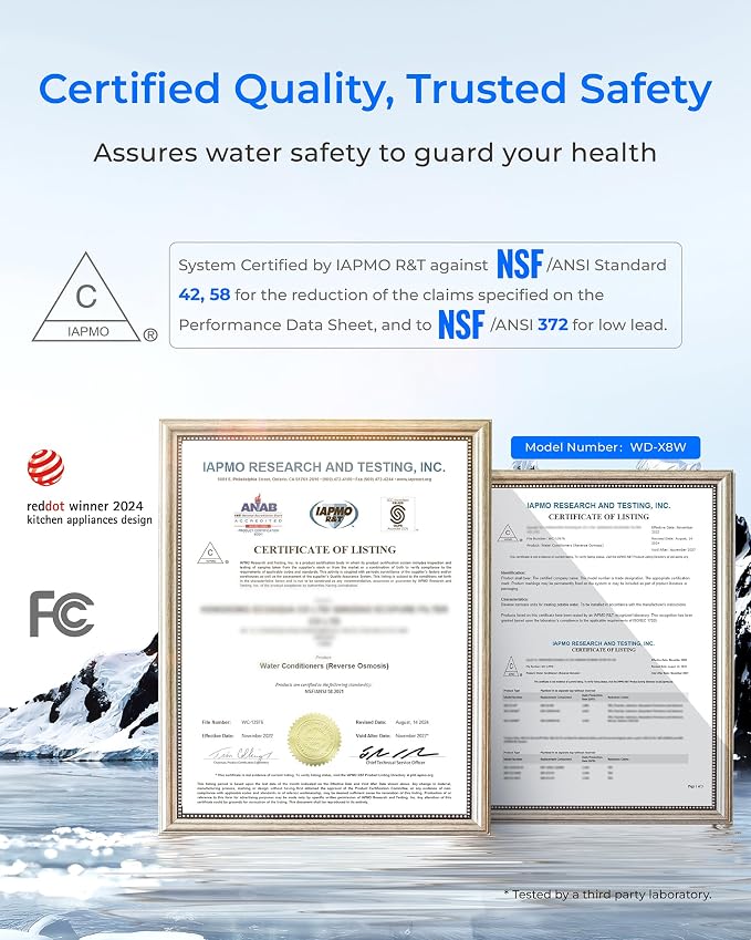 Waterdrop X8-PRO Reverse Osmosis Water Filter, NSF/ANSI 42&58&372 Certified - Image 6