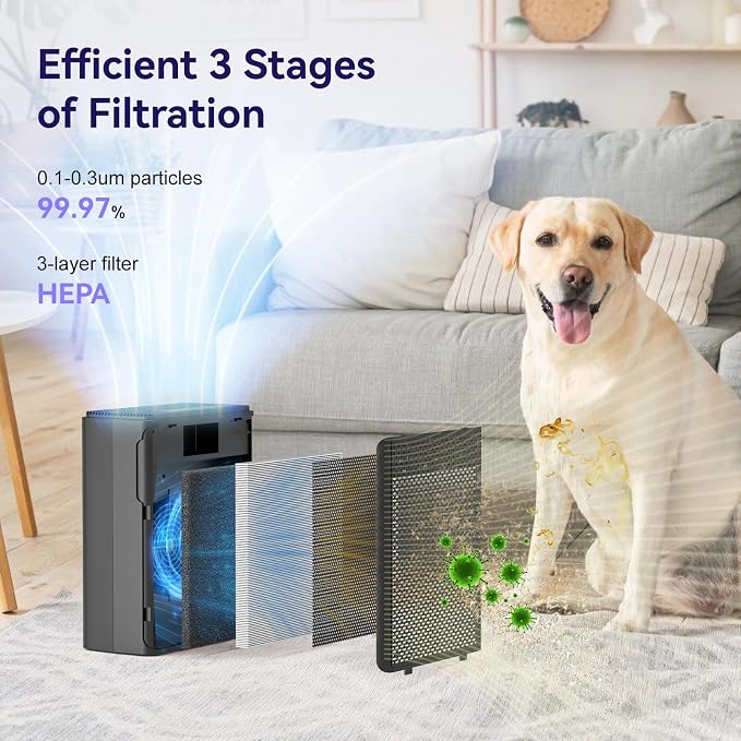 Air Purifiers for Home Pets Covers Up to 1500 Sq Ft, H13 Hepa Filter - Image 4