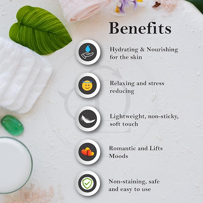 Organic - Lavender Floral Edible Full Body Massage Oil - Relaxing, Calming | No Stain & Non-Sticky |with Fractionated Coconut Oil, Orange Blossom & Lavender Oil - 4.05 Fl Oz