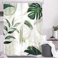 Sage Green Boho Shower Curtain 54Wx78H Small Stall Modern Abstract Mid Century Bohemian Tropical Palm Leaves Geometric Plant Bathroom Decor Botanical Bath Curtain Fabric Polyester 12 Pack Hooks