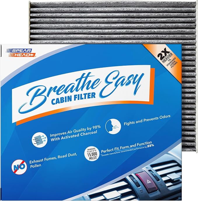Spearhead Odor Defense Breathe Easy AC & Heater Cabin Filter | Fits Select by SPEARHEAD