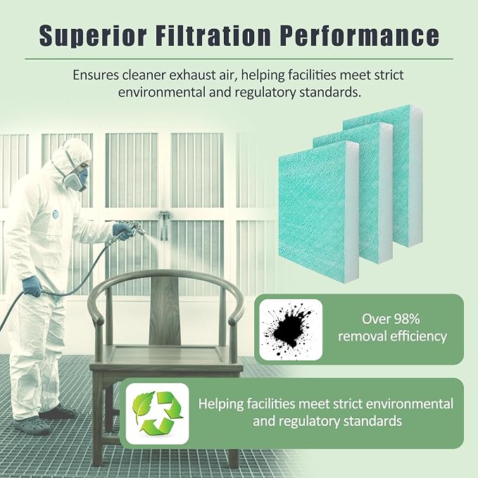 Spray Booth Air Filter Fiberglass Exhaust Green - Image 3