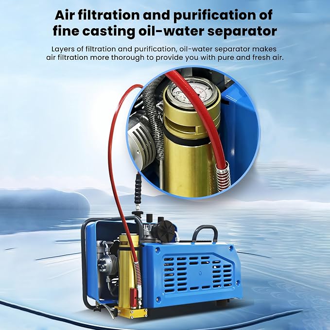 TUXING 4500Psi 300Bar High Pressure Diving Compressor, PCP Air Compressor - Image 9
