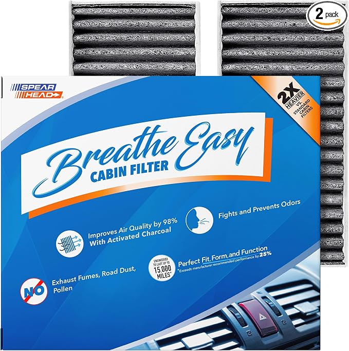 Spearhead Odor Defense Breathe Easy AC & Heater Cabin Filter | Fits 2011-2017 by SPEARHEAD