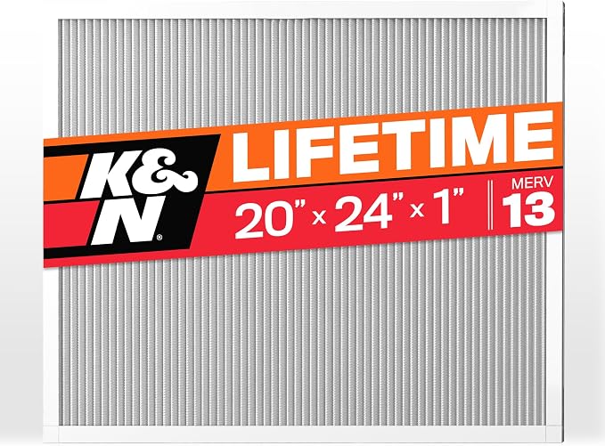 K&N 20X24X1 HVAC Furnace Air Filter, Lasts a Lifetime, Merv 13, the Last HVAC by KNEngineeringInc