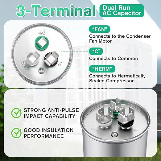70+10 uF±6% 370/440V CBB65 Dual Run Round Capacitor - Image 4