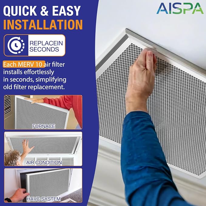 20x25x1 Air Filter, MERV 11, 2 Pack | Washable and Reusable, Aluminum Alloy - Image 4