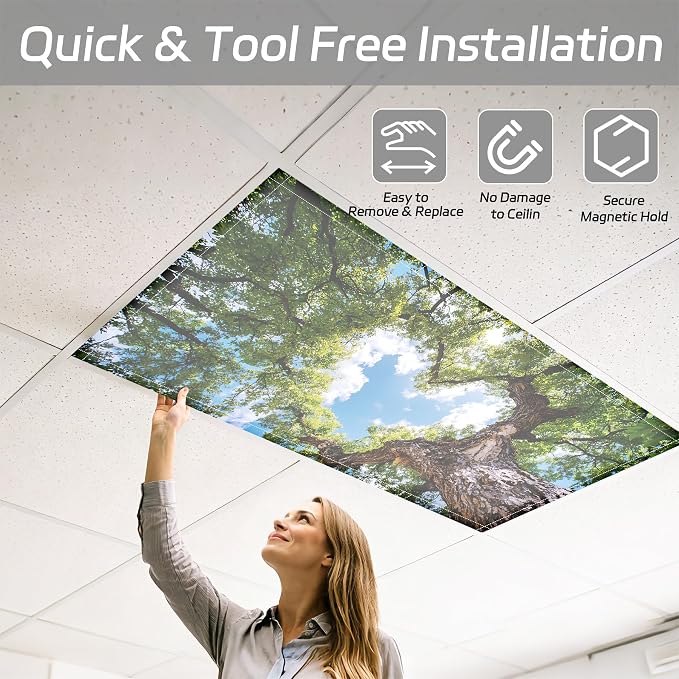 4 Pack 2x4 FT Magnetic Fluorescent Light Covers, Ceiling Light Filters - Image 5