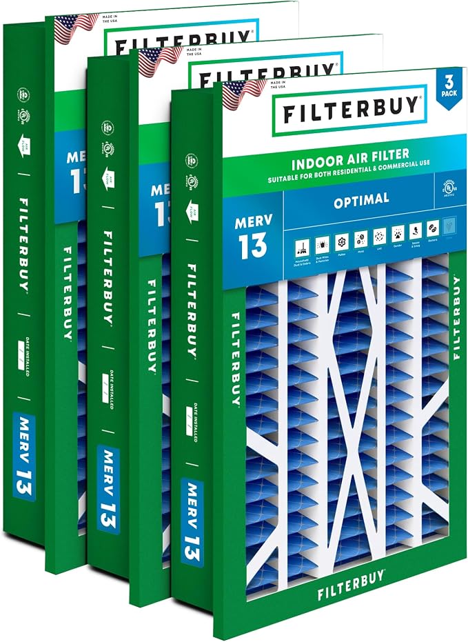 Filterbuy 20x30x5 Air Filter MERV 13 Optimal Smoke & Allergy Defense, by Filterbuy