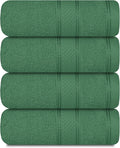 Casa Lino 100% Cotton Hand Towels for Bathroom - Soft, Highly Absorbent & Quick Dry Kitchen Towels - Gym Towel Set - Travel Towel Set - 24" x 16" - Pack of 4 - (Green)