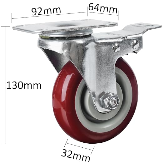 Finnhomy 4 Inch Caster Wheels Set of 4 - Image 3