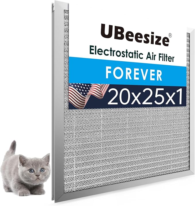 UBeesize 20x25x1 Reusable Electrostatic Air Filter HVAC AC Furnace Filter by UBeesize