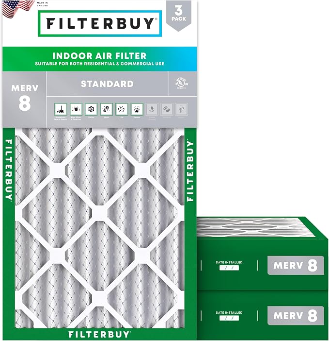 Filterbuy 16x30x4 Air Filter MERV 8 Essential Dust & Allergy Defense, by Filterbuy