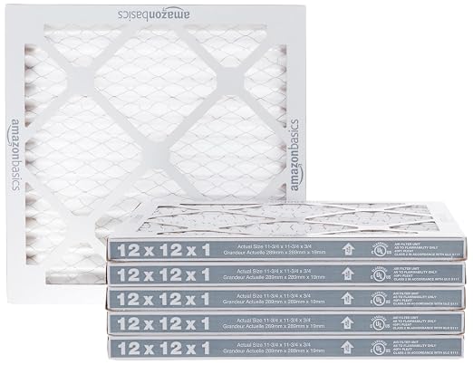 Amazon Basics 12x12x1 Air Filter 6-Pack, MERV 11 AC Furnace Filters, Allergy by AmazonBasics