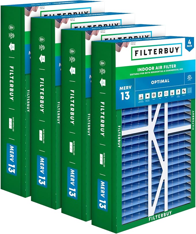 Filterbuy 17.5x27x5 Air Filter MERV 13 Optimal Smoke & Allergy Defense by Filterbuy