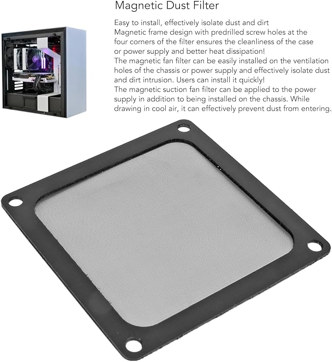 5PCS PC Case Dust Mesh Filter, 80x80mm / 3.1x3.1in Nylon Dust Filter Cover - Image 3