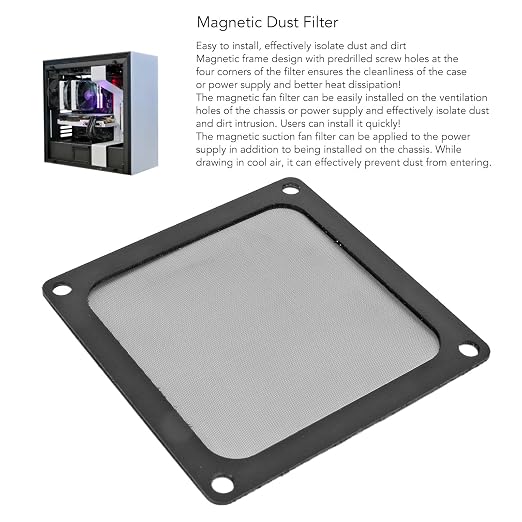 80mm x 80mm Computer Case Fan Dust Filter, PC Cooler Fan Dust Filter Cover - Image 2