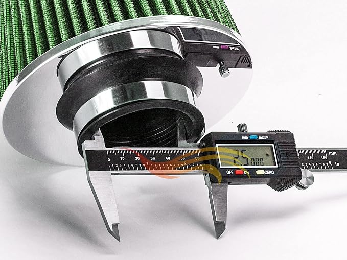 GREEN Inlet Cold Air Intake Cone Replacement Performance Washable Clamp-On Dry - Image 3