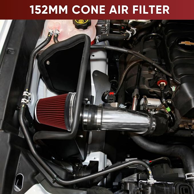 6" 152mm Cold Air Intake Filter Clamp-On Replacement High Flow Inlet Air Filter - Image 6