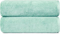 Amazon Basics 100% Cotton Quick-Dry Lightweight Moisture Absorbing Bath Towel, 2-Pack, Seafoam Green, 54" x 30"